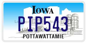 PIP543  license plate in IA
