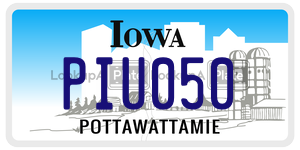 PIU050  license plate in IA