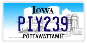 PIY239  license plate in IA