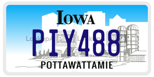 PIY488  license plate in IA