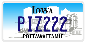 PIZ222  license plate in IA