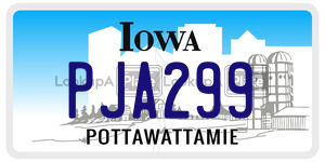 PJA299  license plate in IA