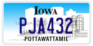PJA432  license plate in IA