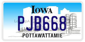 PJB668  license plate in IA