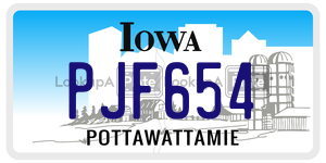 PJF654  license plate in IA