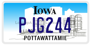 PJG244  license plate in IA