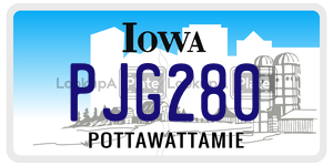 PJG280  license plate in IA