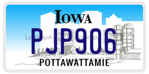 PJP906  license plate in IA