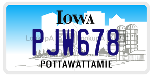 PJW678  license plate in IA