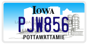 PJW856  license plate in IA