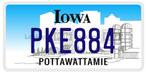 PKE884  license plate in IA