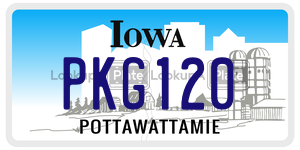 PKG120  license plate in IA