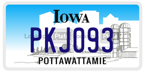PKJ093  license plate in IA
