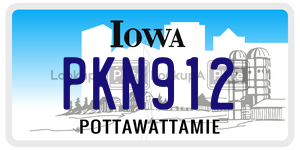 PKN912  license plate in IA