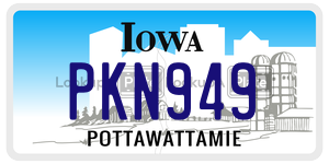 PKN949 license plate in Iowa