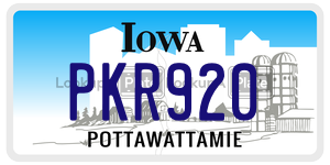 PKR920 license plate in Iowa