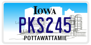 PKS245  license plate in IA