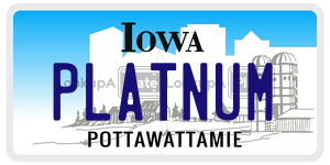 PLATNUM  license plate in IA
