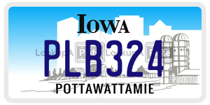 PLB324  license plate in IA