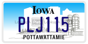 PLJ115 license plate in Iowa