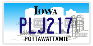 PLJ217  license plate in IA