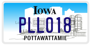 PLL018  license plate in IA