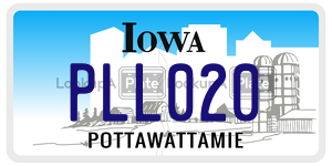 PLL020  license plate in IA