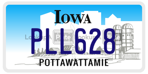 PLL628  license plate in IA