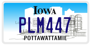 PLM447  license plate in IA