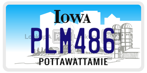 PLM486  license plate in IA