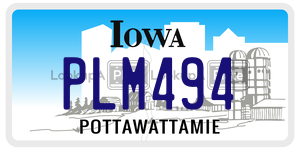 PLM494  license plate in IA