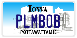 PLMBOB  license plate in IA