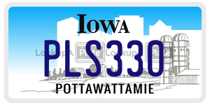 PLS330  license plate in IA