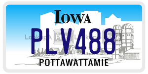 PLV488  license plate in IA