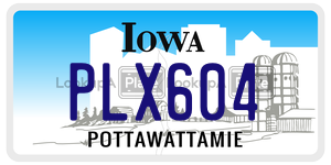 PLX604  license plate in IA