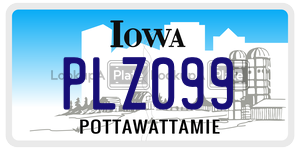 PLZ099  license plate in IA