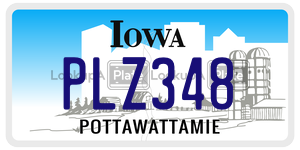 PLZ348  license plate in IA