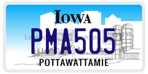PMA505 license plate in Iowa