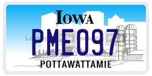 PME097  license plate in IA