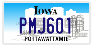 PMJ601  license plate in IA