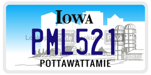 PML521  license plate in IA