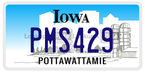 PMS429  license plate in IA