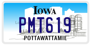 PMT619 license plate in Iowa
