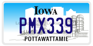 PMX339  license plate in IA