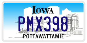 PMX398 license plate in Iowa