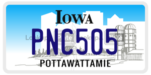 PNC505 license plate in Iowa