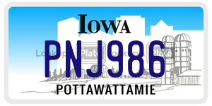 PNJ986 license plate in Iowa