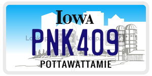 PNK409  license plate in IA