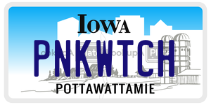 PNKWTCH  license plate in IA