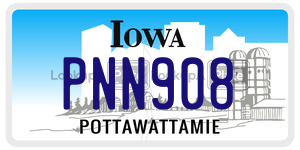 PNN908  license plate in IA